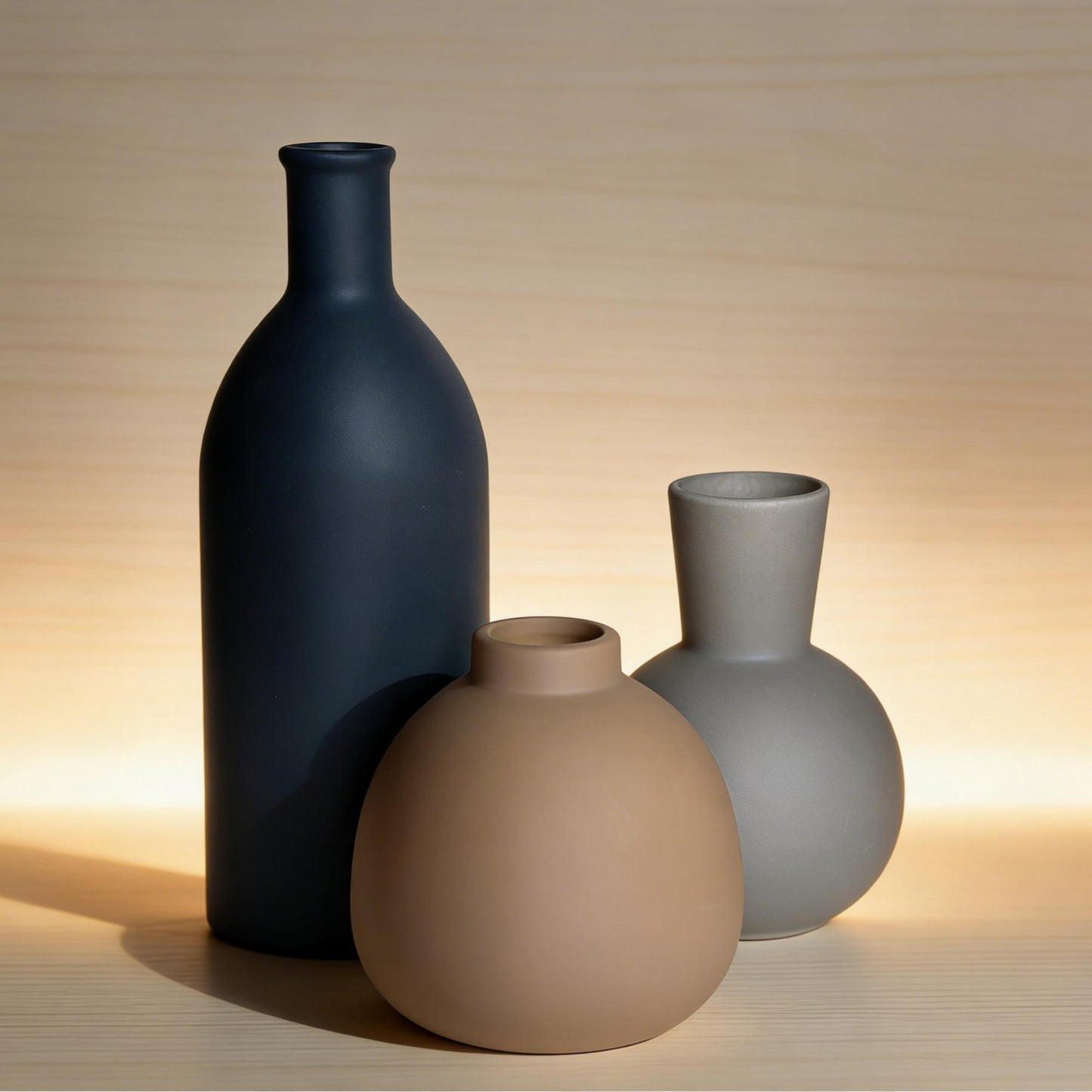 Rustic Farmhouse Ceramic Vase Set Of 3