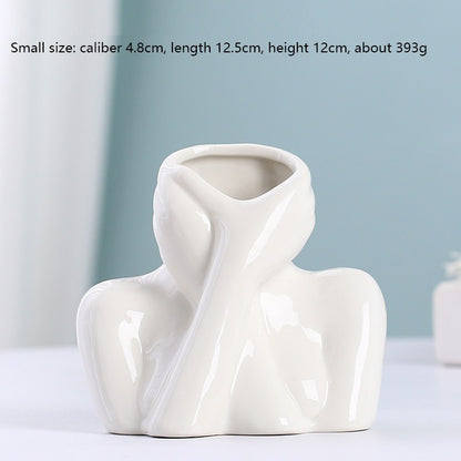 Ins Scandinavian Modern Simple Style Ceramic Vase Decoration Living Room Porch Office Flower Arrangement Decoration