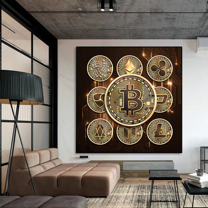 Painting On Canvas Of Large Size Currency Scandinavian Style Posters And
