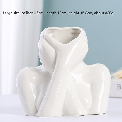 Ins Scandinavian Modern Simple Style Ceramic Vase Decoration Living Room Porch Office Flower Arrangement Decoration