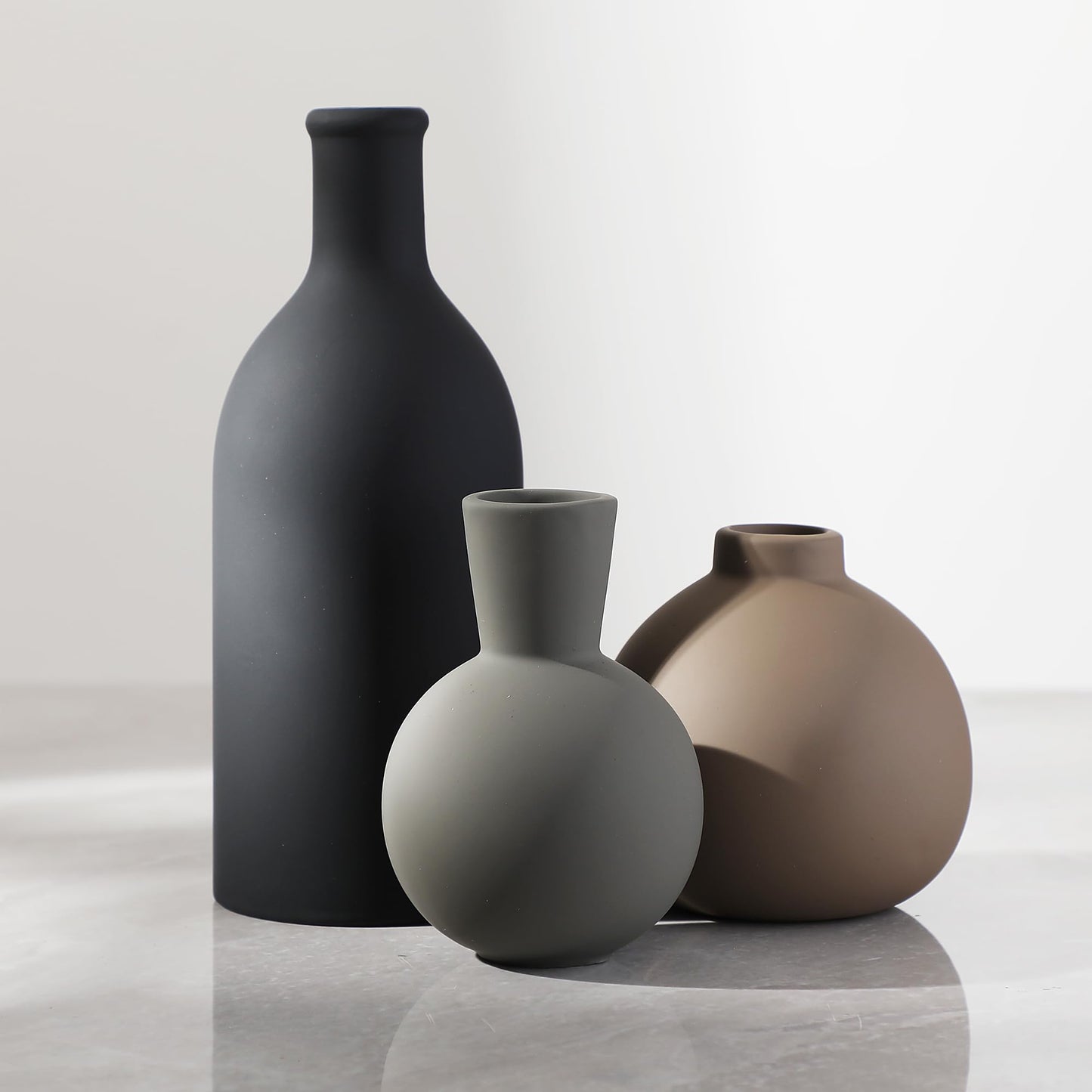 Rustic Farmhouse Ceramic Vase Set Of 3