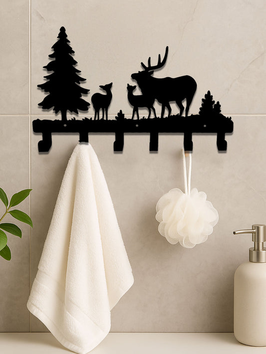 Farmhouse Rustic Animal Coat Hook Rack,Wall-Mounted Tree Branch Design Hanger